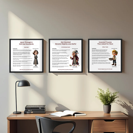 Novels Bundle | 3 x Framed Posters | (30cm x 30cm)