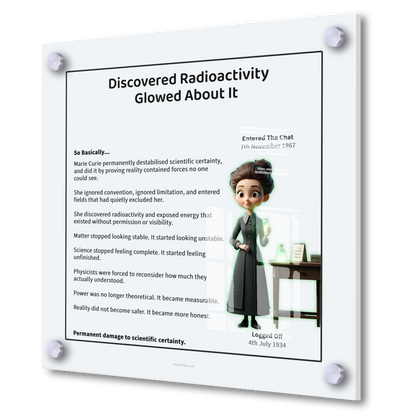 Marie Curie | Discovered Radioactivity. Glowed About It