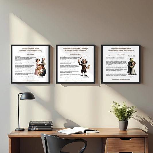 Writers Bundle | 3 x Framed Posters | (30cm x 30cm)