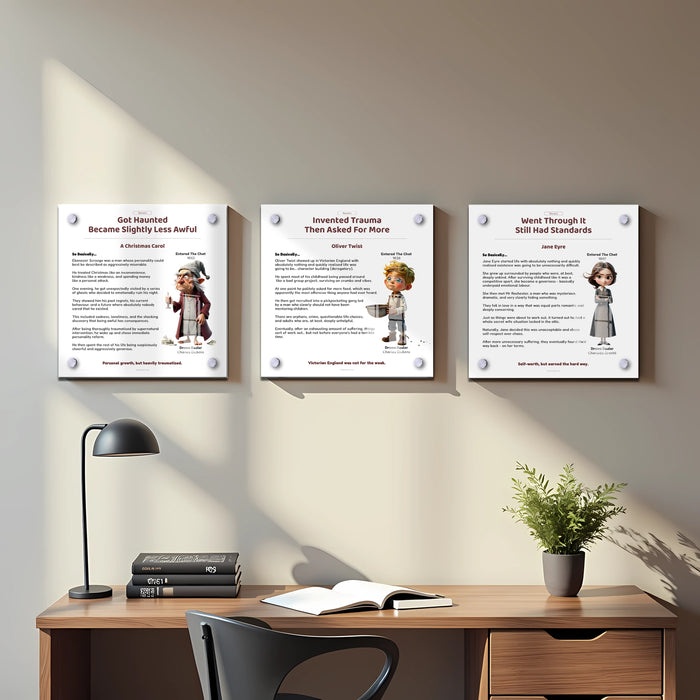 Novels Bundle | 3 x Acrylic Plaques | (30cm x 30cm)