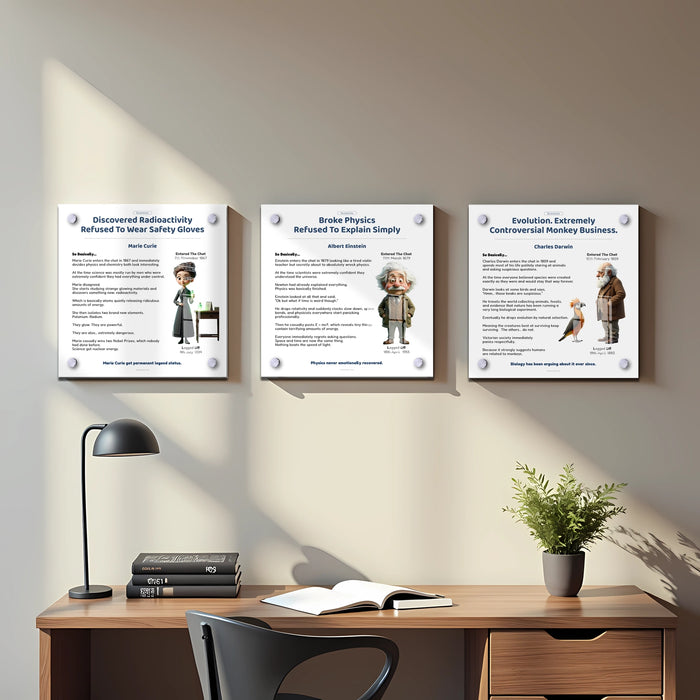 Scientists Bundle | 3 x Acrylic Plaques | (30cm x 30cm)