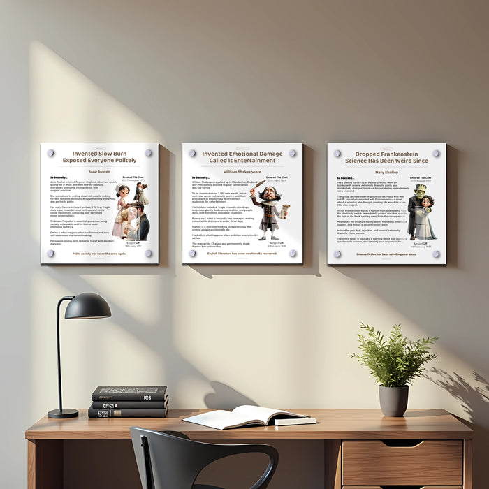 Writers Bundle | 3 x Acrylic Plaques | (30cm x 30cm)